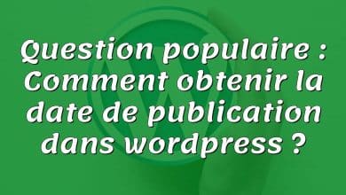 Question populaire : Comment obtenir la date de publication dans wordpress ?