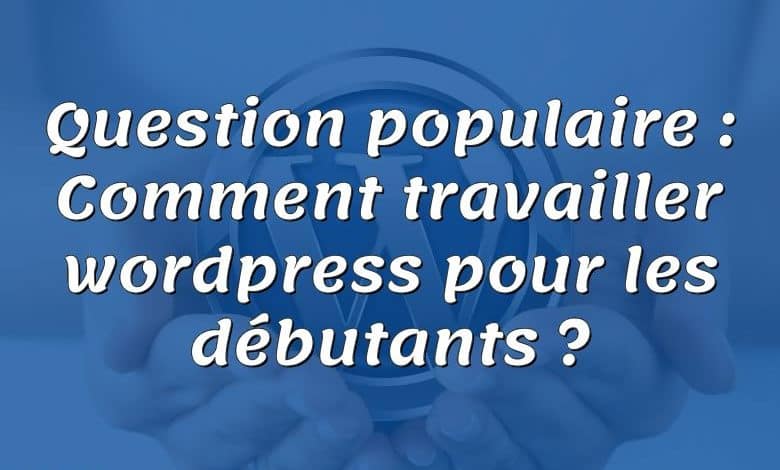 Question populaire : Comment travailler wordpress pour les débutants ?