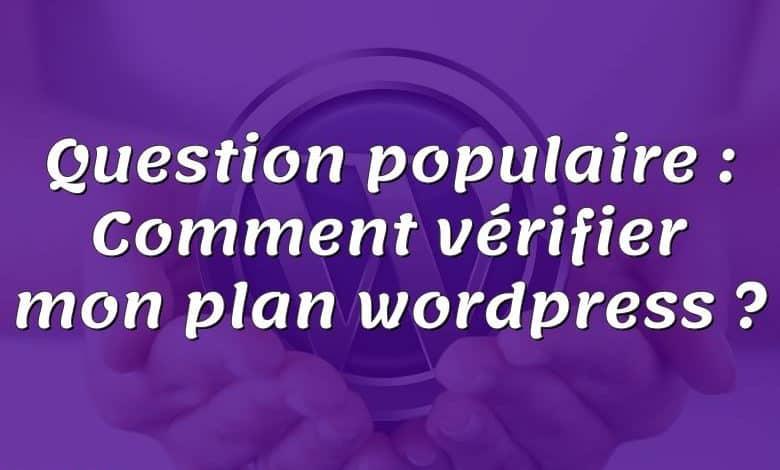 Question populaire : Comment vérifier mon plan wordpress ?