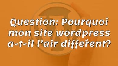 Question: Pourquoi mon site wordpress a-t-il l’air différent?