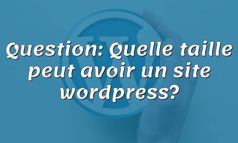 Question: Quelle taille peut avoir un site wordpress?