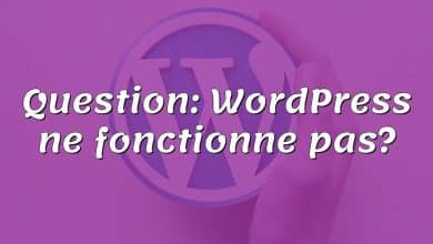 Question: WordPress ne fonctionne pas?