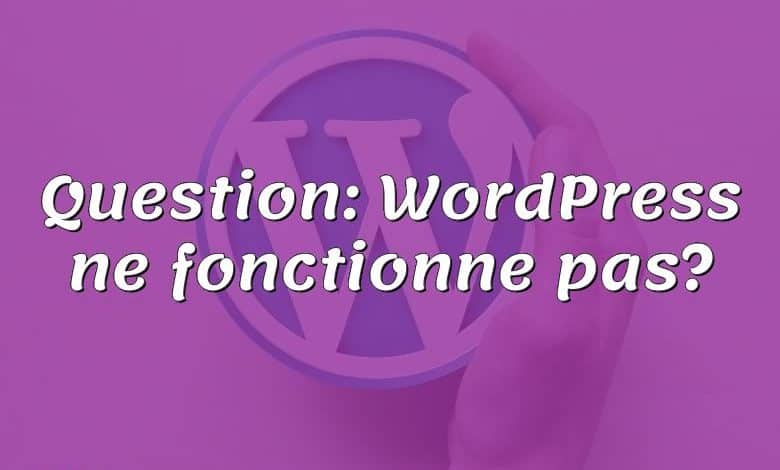 Question: WordPress ne fonctionne pas?