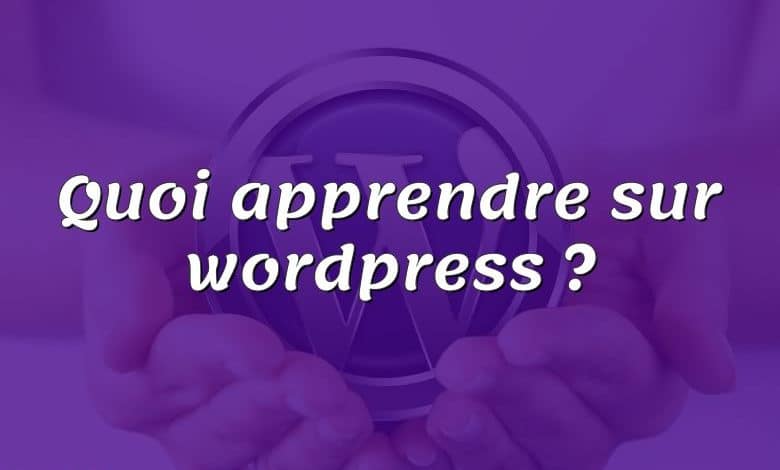 Quoi apprendre sur wordpress ?