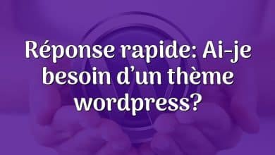 Réponse rapide: Ai-je besoin d’un thème wordpress?