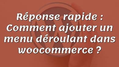 Réponse rapide : Comment ajouter un menu déroulant dans woocommerce ?