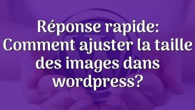 Réponse rapide: Comment ajuster la taille des images dans wordpress?