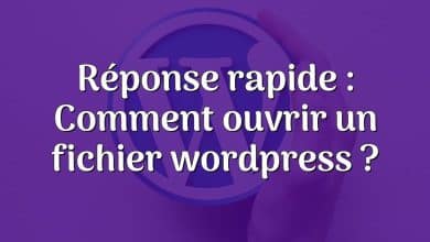 Réponse rapide : Comment ouvrir un fichier wordpress ?