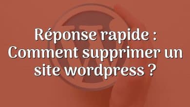 Réponse rapide : Comment supprimer un site wordpress ?