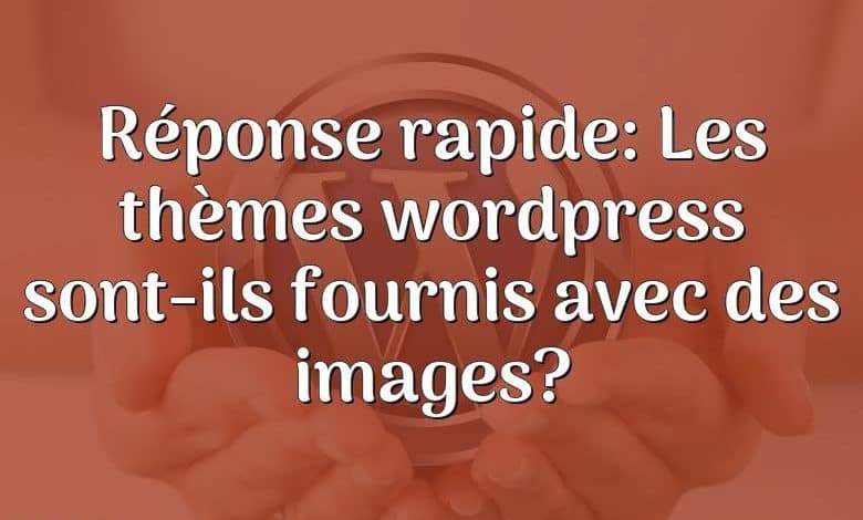 Réponse rapide: Les thèmes wordpress sont-ils fournis avec des images?