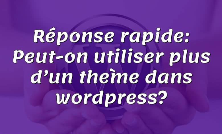 Réponse rapide: Peut-on utiliser plus d’un thème dans wordpress?