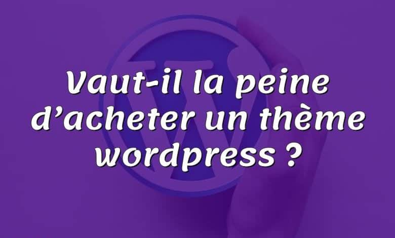 Vaut-il la peine d’acheter un thème wordpress ?