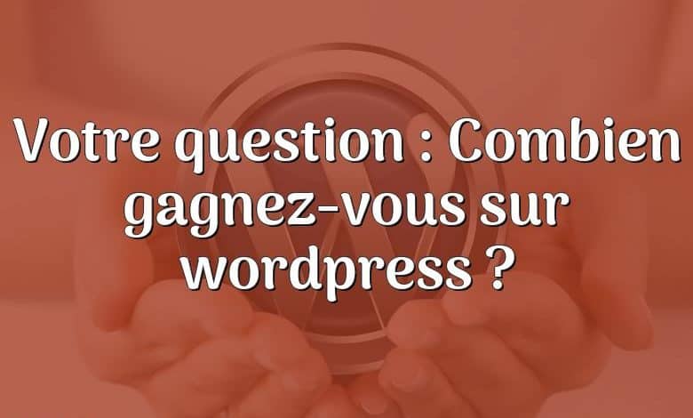 Votre question : Combien gagnez-vous sur wordpress ?