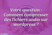 Votre question : Comment compresser des fichiers audio sur wordpress ?