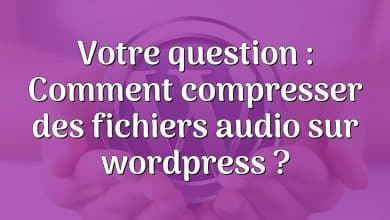 Votre question : Comment compresser des fichiers audio sur wordpress ?