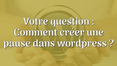 Votre question : Comment créer une pause dans wordpress ?