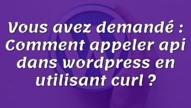 Vous avez demandé : Comment appeler api dans wordpress en utilisant curl ?