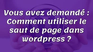 Vous avez demandé : Comment utiliser le saut de page dans wordpress ?