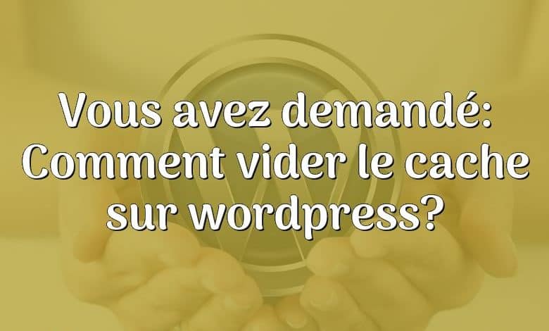 Vous avez demandé: Comment vider le cache sur wordpress?