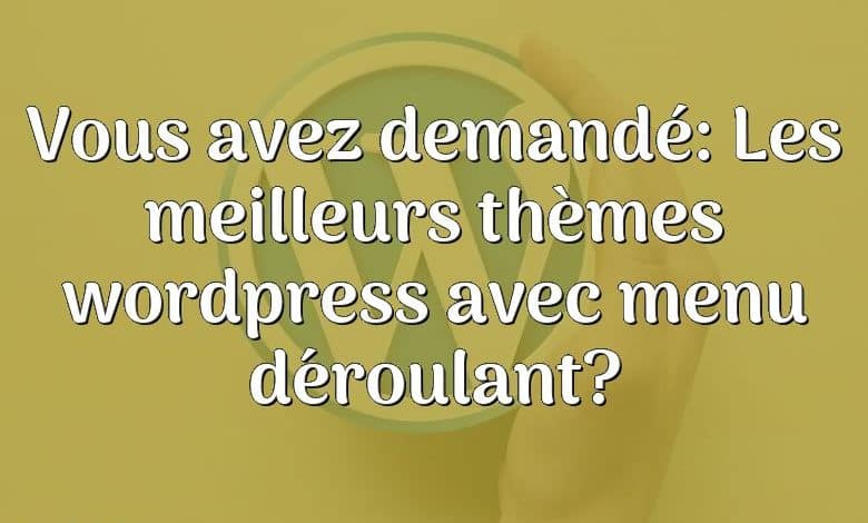 Vous avez demandé: Les meilleurs thèmes wordpress avec menu déroulant?