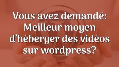 Vous avez demandé: Meilleur moyen d’héberger des vidéos sur wordpress?