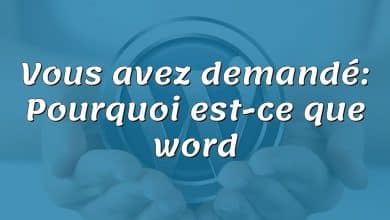 Vous avez demandé: Pourquoi est-ce que word