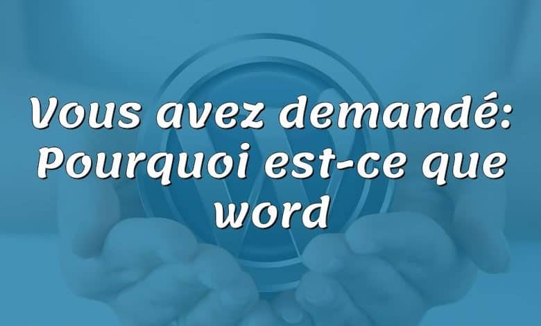 Vous avez demandé: Pourquoi est-ce que word