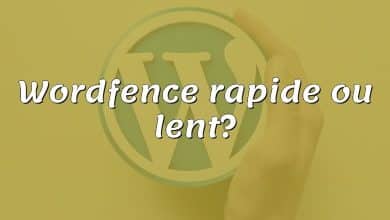 Wordfence rapide ou lent?