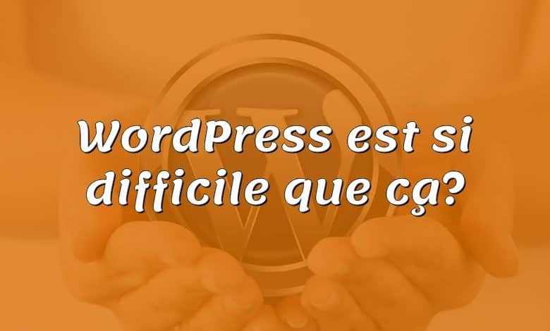 WordPress est si difficile que ça?