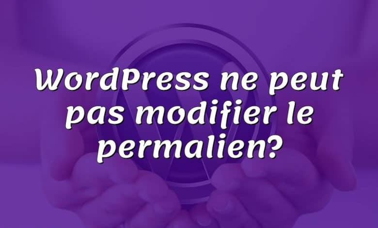 WordPress ne peut pas modifier le permalien?