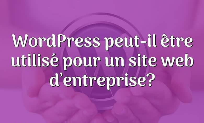 WordPress peut-il être utilisé pour un site web d’entreprise?