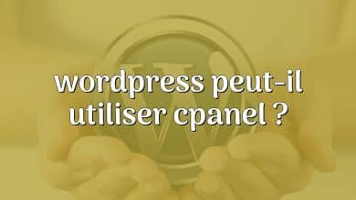 wordpress peut-il utiliser cpanel ?