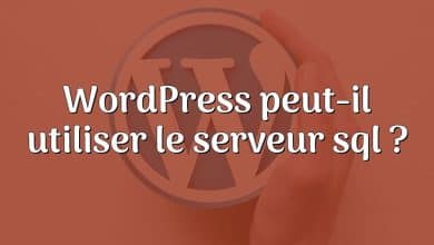 WordPress peut-il utiliser le serveur sql ?