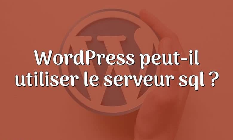 WordPress peut-il utiliser le serveur sql ?