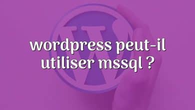 wordpress peut-il utiliser mssql ?