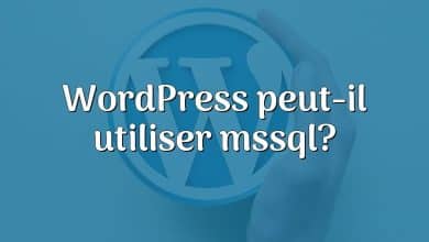 WordPress peut-il utiliser mssql?