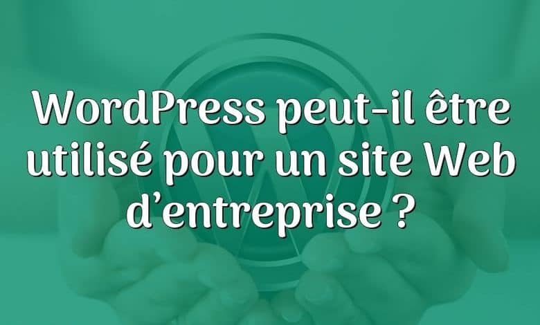 WordPress peut-il être utilisé pour un site Web d’entreprise ?