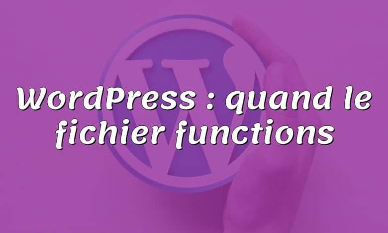 WordPress : quand le fichier functions