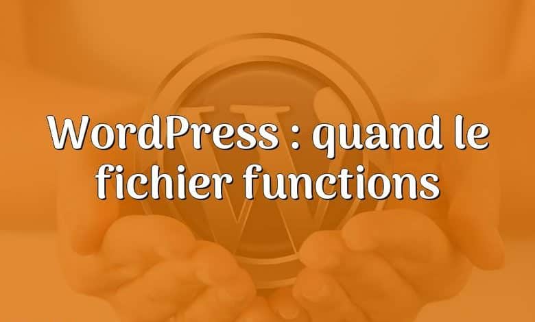 WordPress : quand le fichier functions