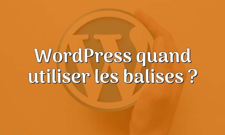 WordPress quand utiliser les balises ?