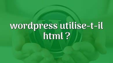 wordpress utilise-t-il html ?